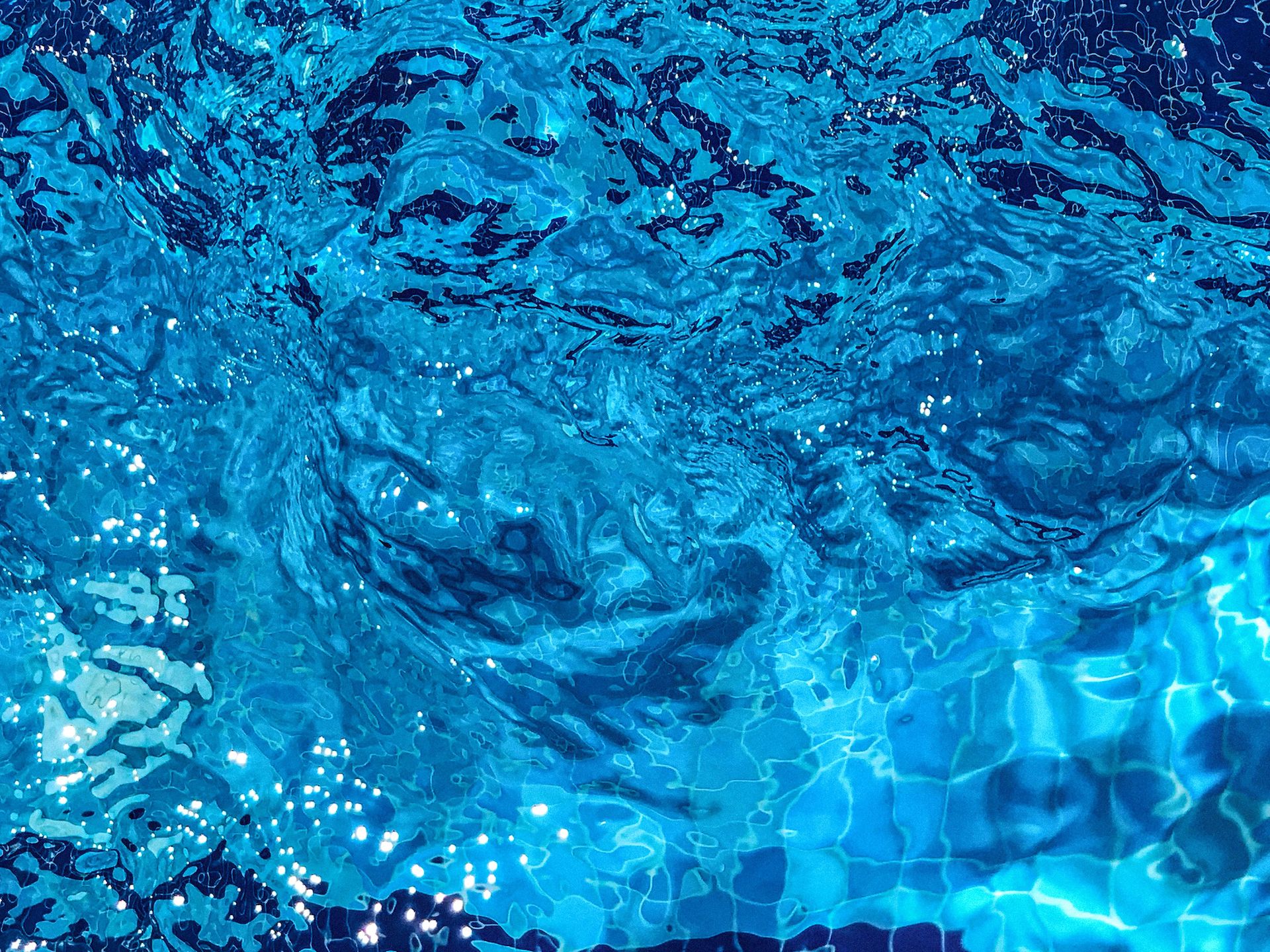 Clear blue pool water