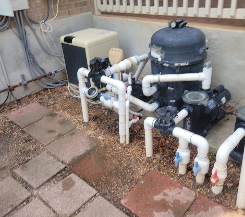 Old pool filter system to be replaced